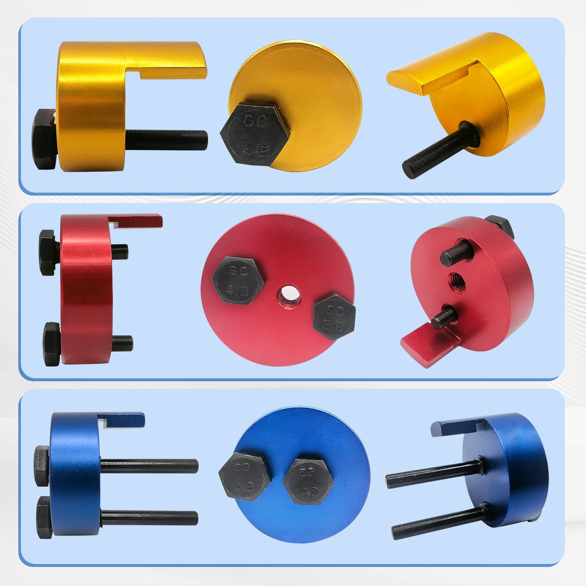 GLEXQLAO tool engaged on a pulley illustrating safer belt installation without damage