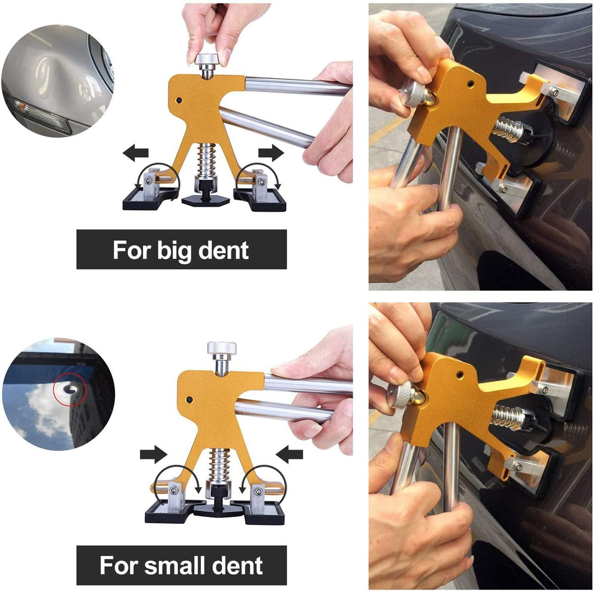 GLISTON golden lifter close-up showing adjustable height and durable metal construction
