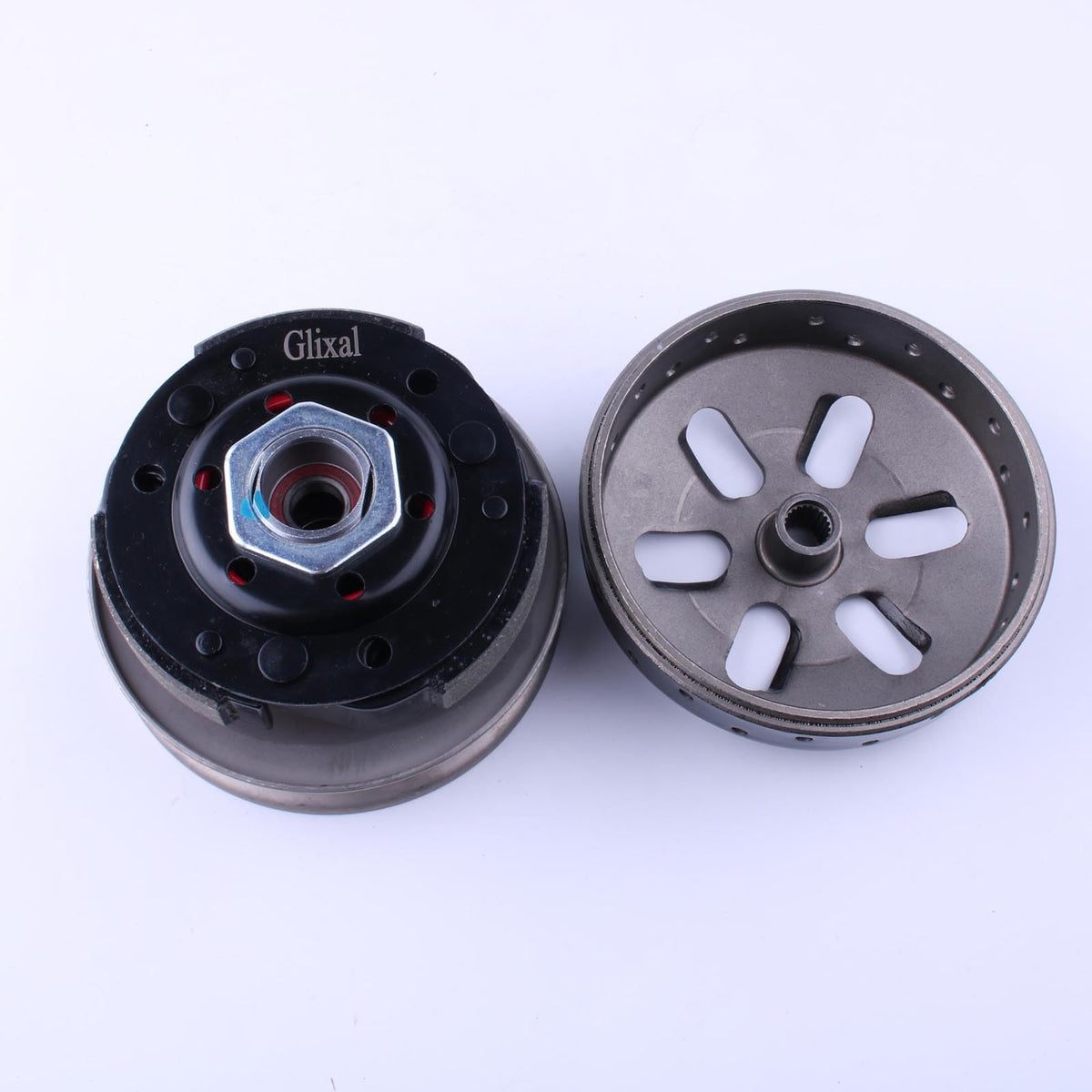 Glixal close-up of 22-spline clutch bell highlighting precise engagement