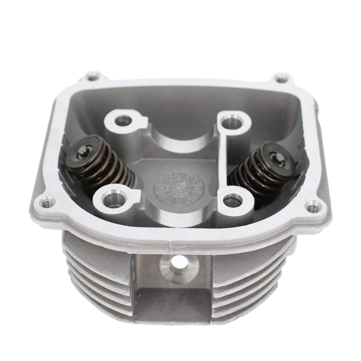 Glixal cylinder head beside tape measure, shows 60mm head height and 76mm bolt spacing