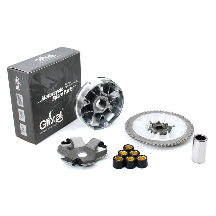 Glixal front packaging of complete variator kit showing all components for easy replacement