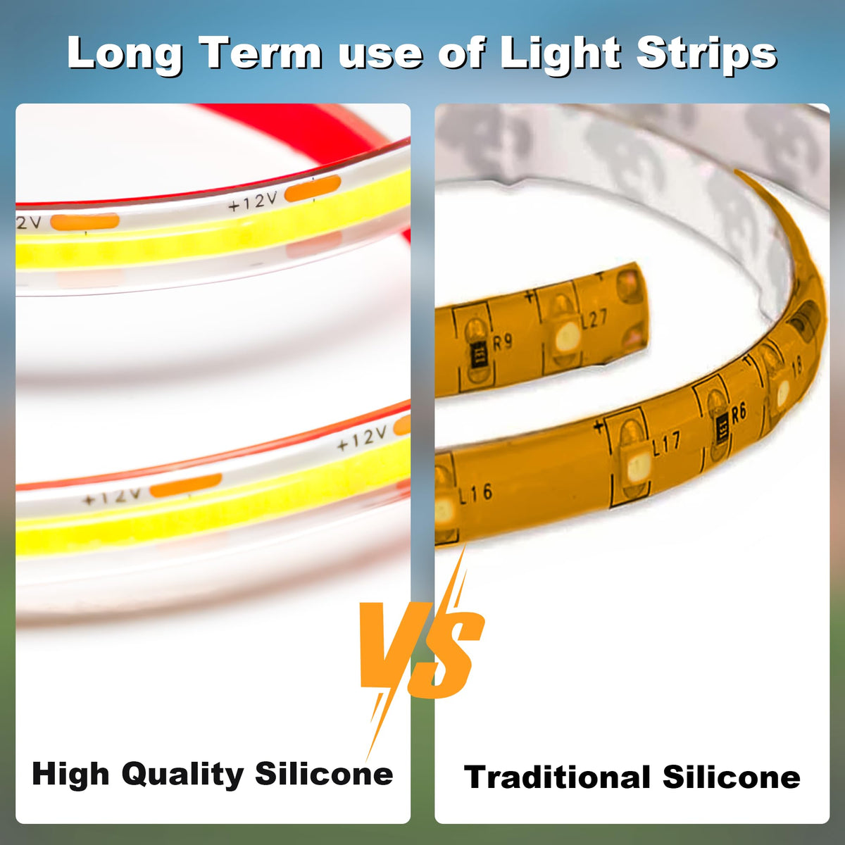 Gliztech cut marks every 2cm on strip demonstrating customizable length and precise fit