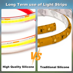 Gliztech cut marks every 2cm on strip demonstrating customizable length and precise fit