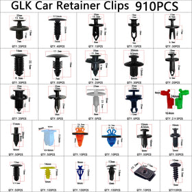 GLK close-up of varied plastic clip heads showing durable molded detail