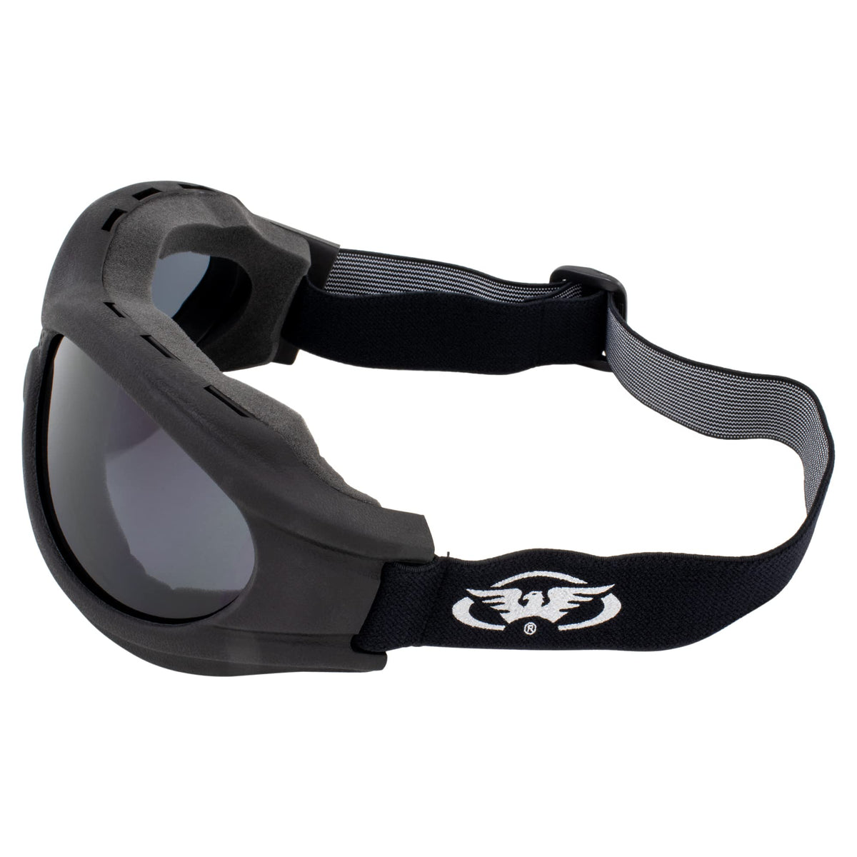 Global Vision goggles next to a ruler showing size and fit for scale