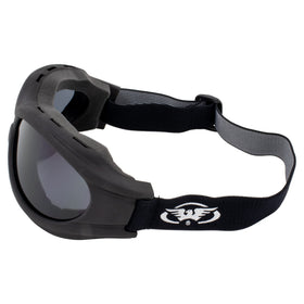 Global Vision goggles next to a ruler showing size and fit for scale