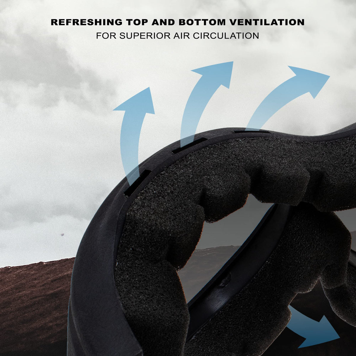 Global Vision side profile highlighting flexible TPR frame and comfort fit