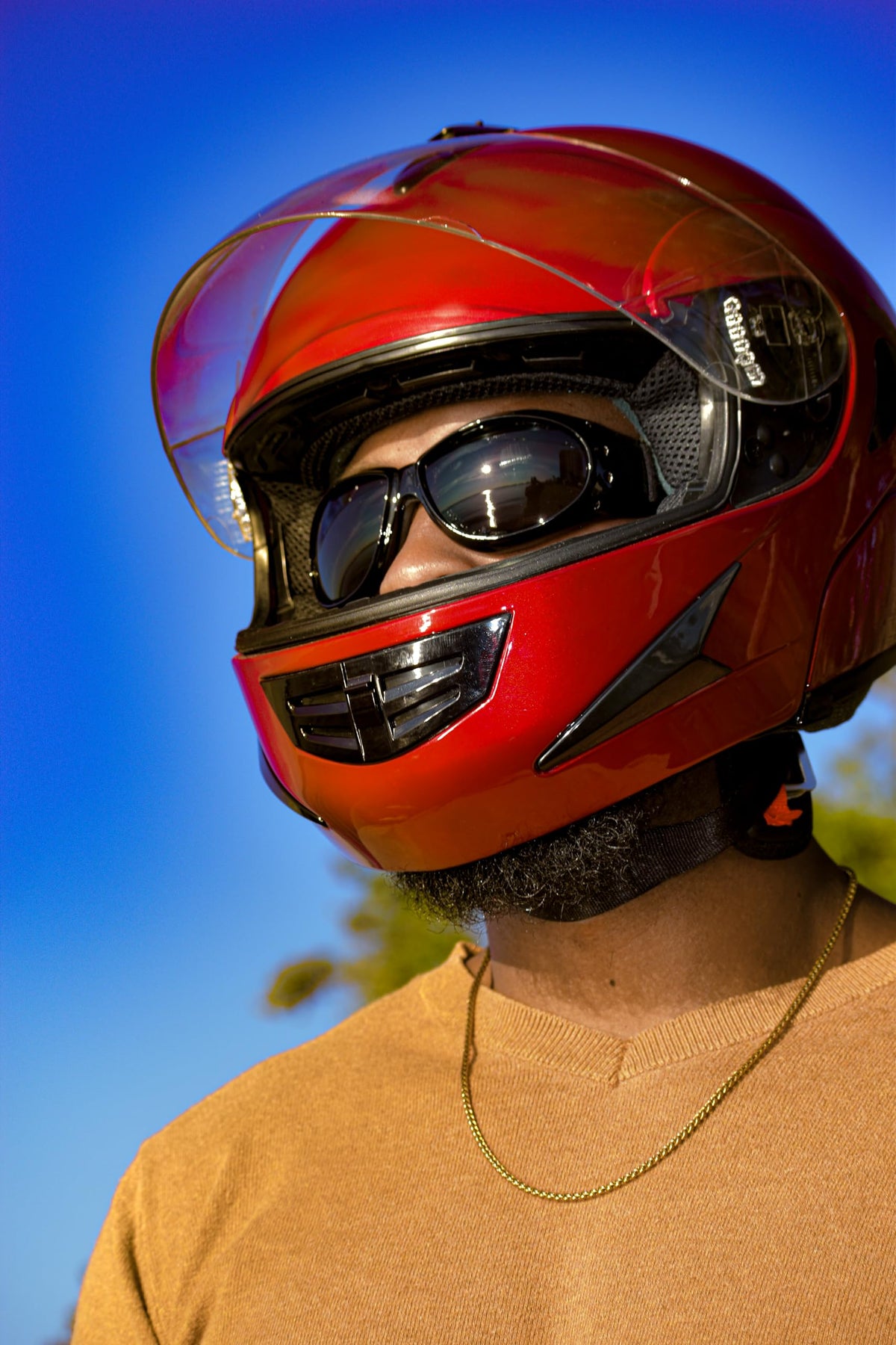Global Vision goggles worn under helmet showing compatibility benefit