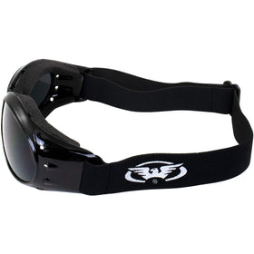 Global Vision lens closeup showing smoke tint that reduces glare and bright light