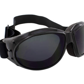 Global Vision goggles on rider demonstrating helmet compatibility and safety