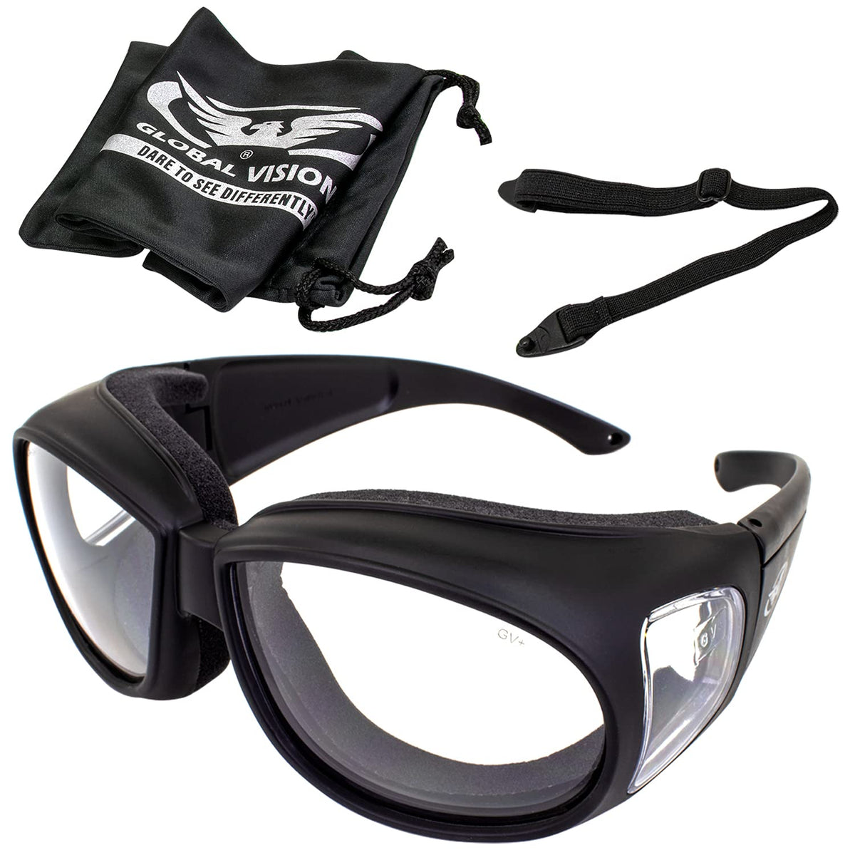 Global Vision front profile showing snug padded seal and protection