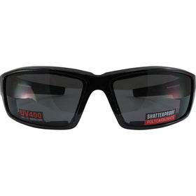 Global Vision close-up of smoke lens highlighting glare reduction and clear sight benefit