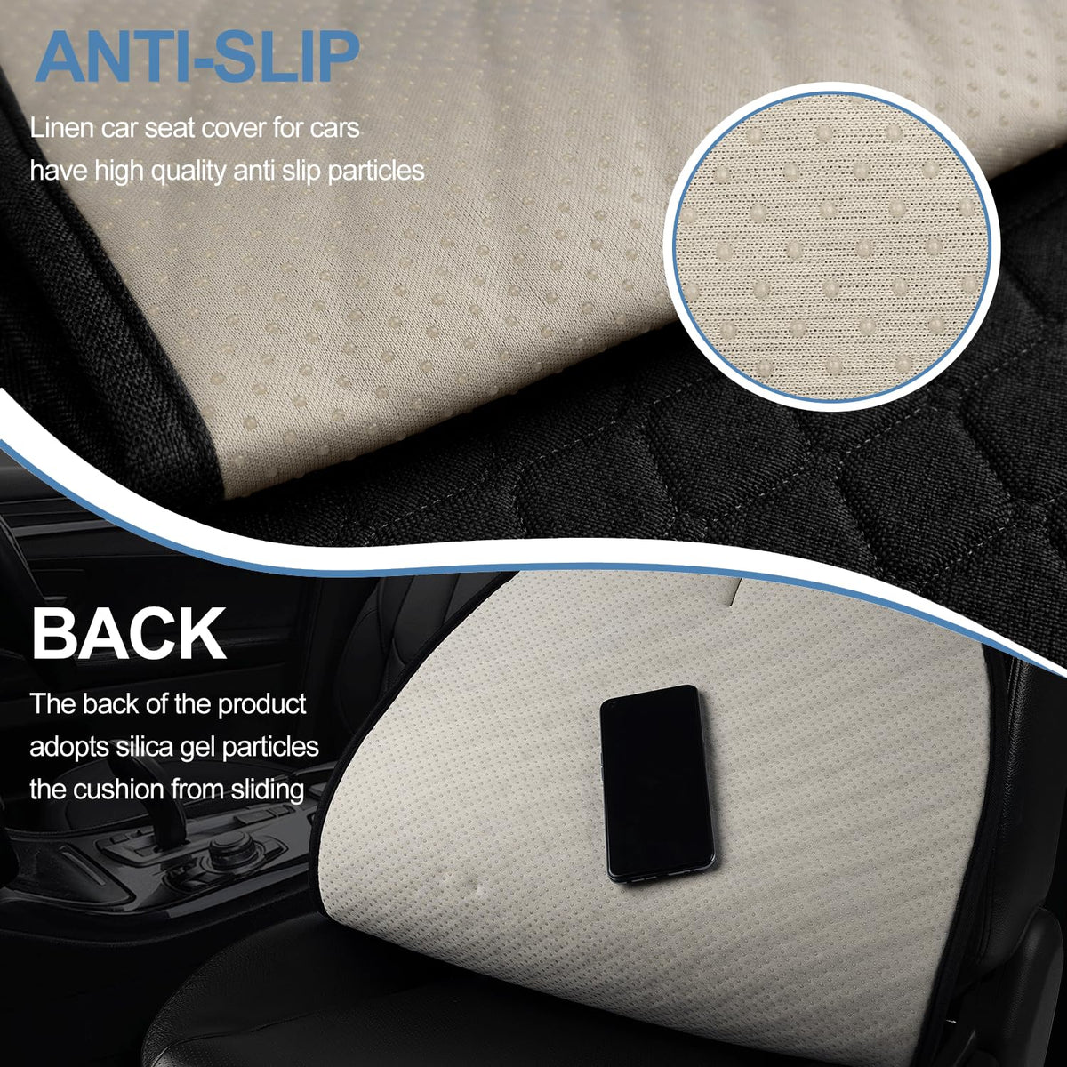 Gloserin seat cover hooks and clips under seat ensuring secure installation