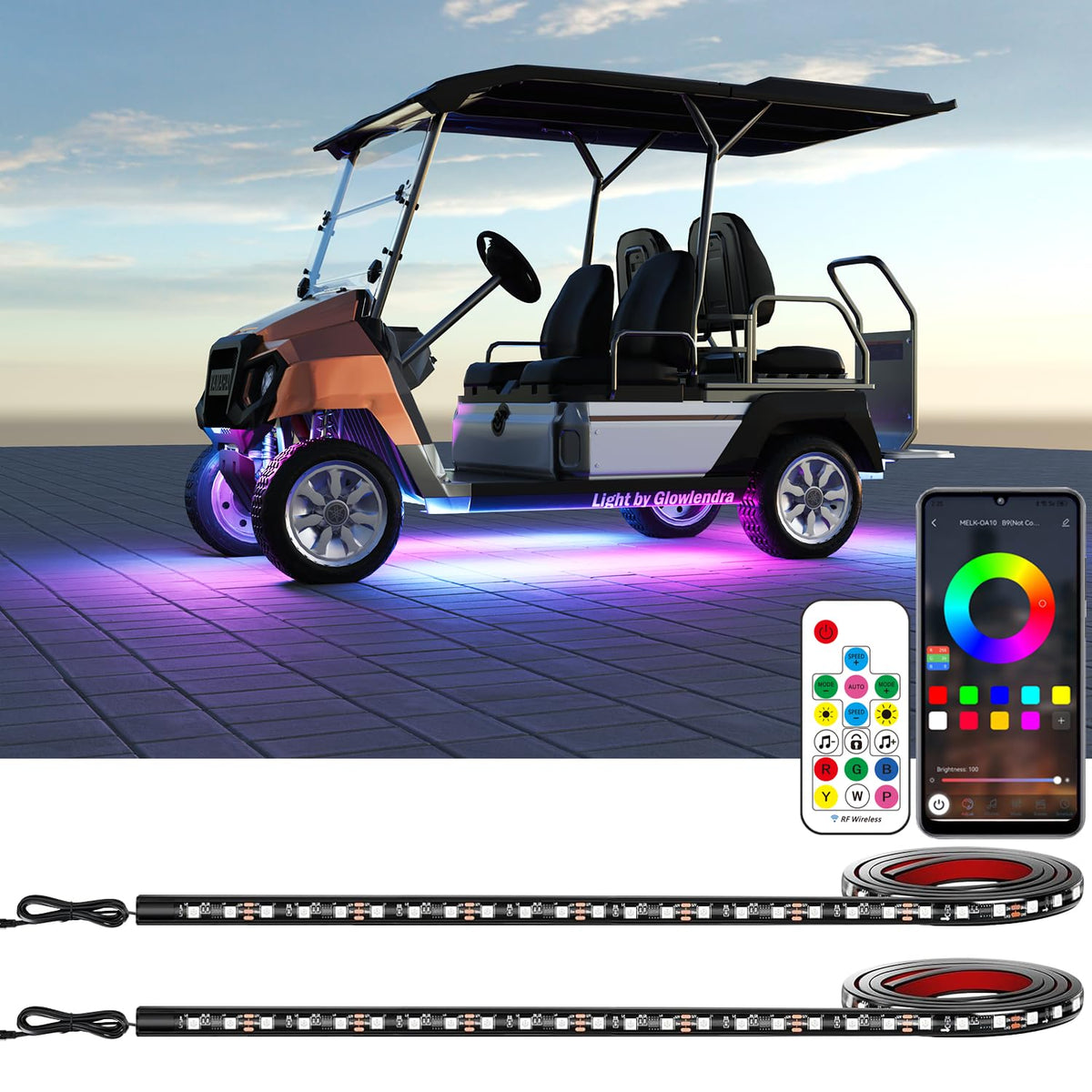 Glowlendra front packaging showing full kit and included accessories for easy install