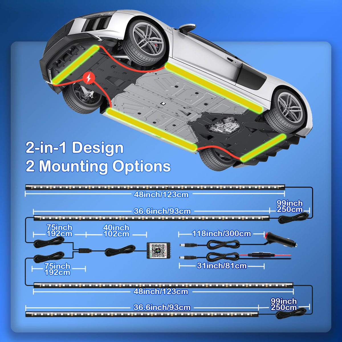 Glowlendra strips beside ruler showing length for accurate fitment