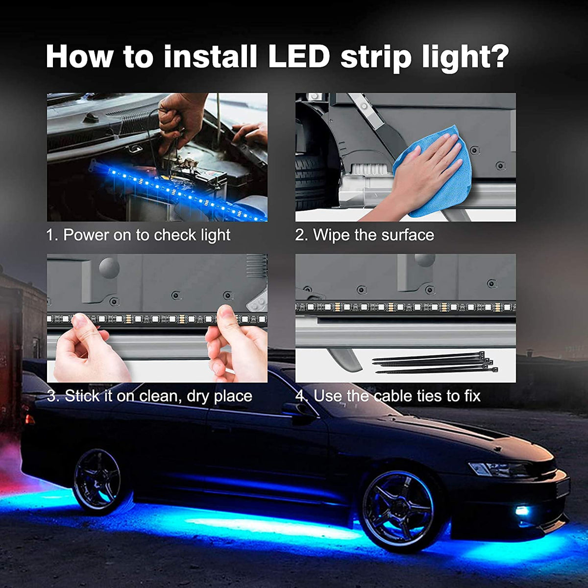 Glowlendra strip next to tape measure showing size and flexible installation benefit