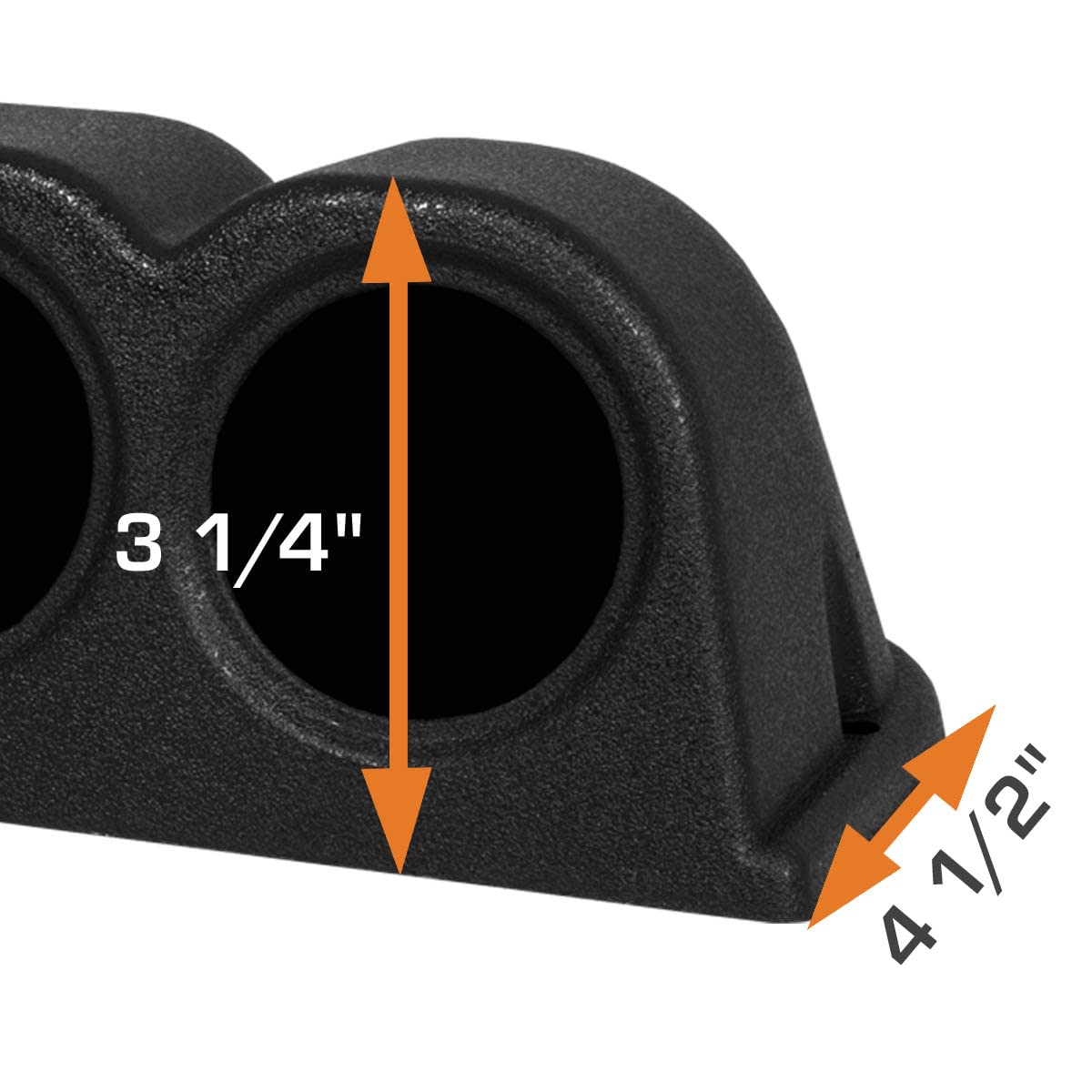 GlowShift pod next to ruler showing 4-1/2 by 9-1/2 inch footprint for sizing decisions