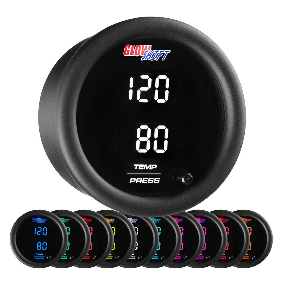 GlowShift front gauge face showing dual displays and matte trim for clear monitoring
