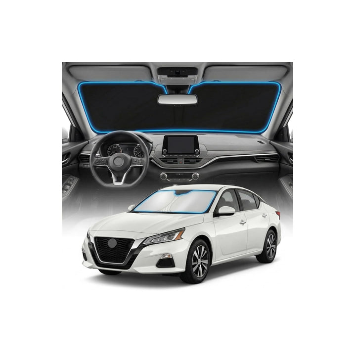 GLSBRCAO front view of sun shade showing full windshield coverage and protection