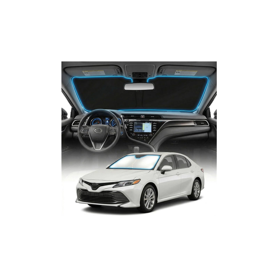 GLSBRCAO front view installed on Camry windshield showing full coverage benefit