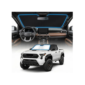 GLSBRCAO front view of sun shade showing full windshield coverage and protection