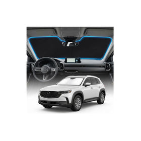 GLSBRCAO front-view sun shade showing full windshield coverage and protection
