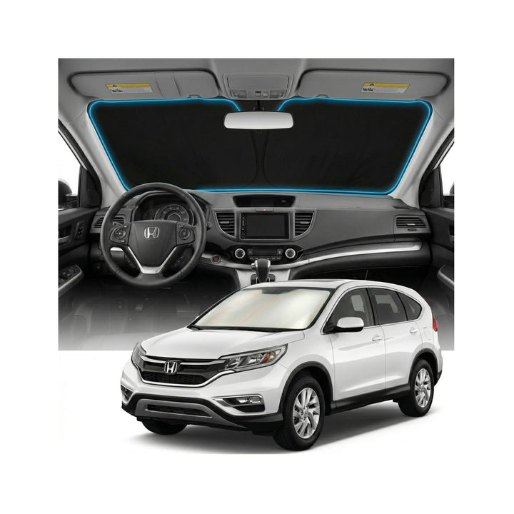 GLSBRCAO front view of CRV windshield sun shade showing full coverage benefit