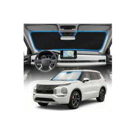 GLSBRCAO front view sunshade fitted in Outlander windshield reducing glare