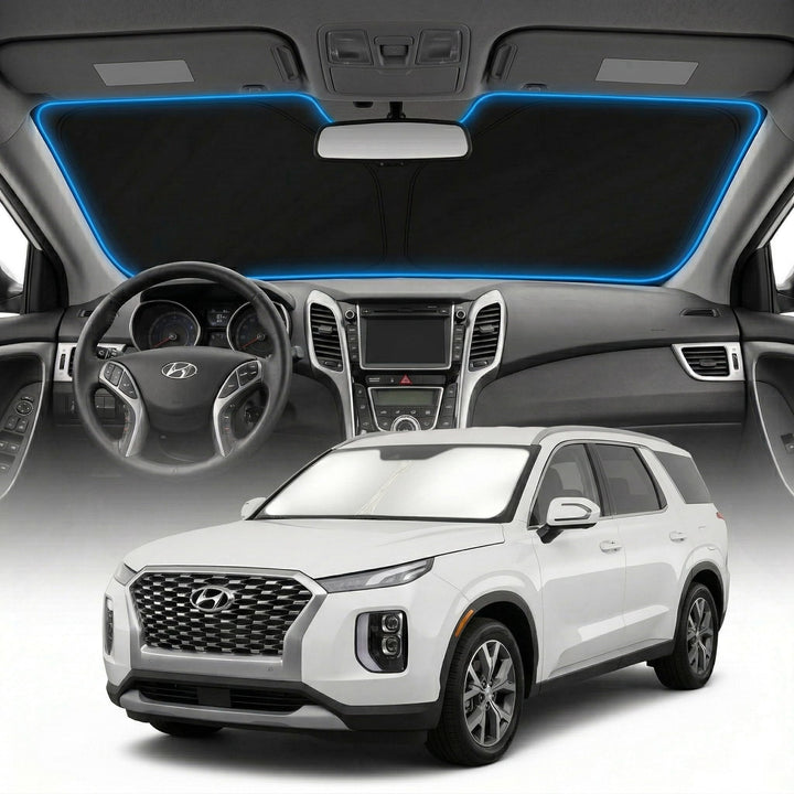 GLSBRCAO front view covering Palisade windshield reduces cabin heat