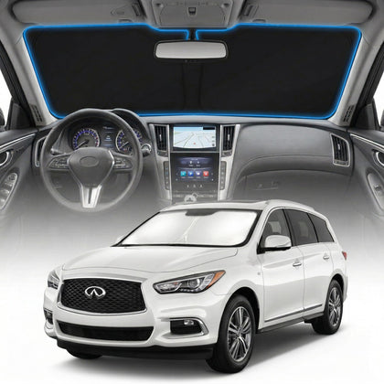 GLSBRCAO front windshield view showing perfect QX60 fit and full coverage