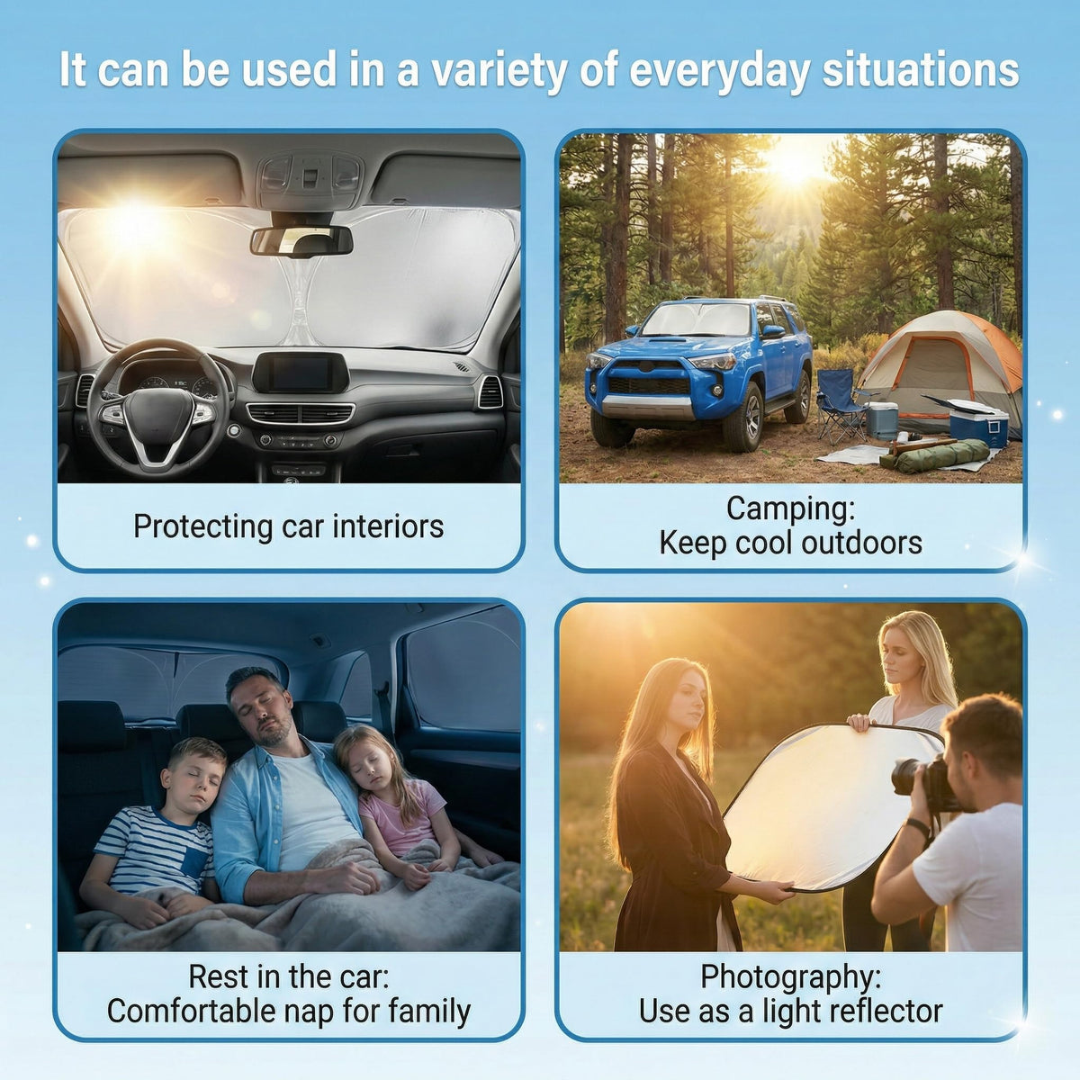 GLSBRCAO installed in car for quick sunlight protection advantage