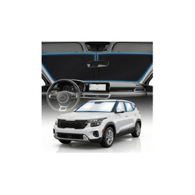 GLSBRCAO front view of custom-fit shade showing full windshield coverage and precision fit
