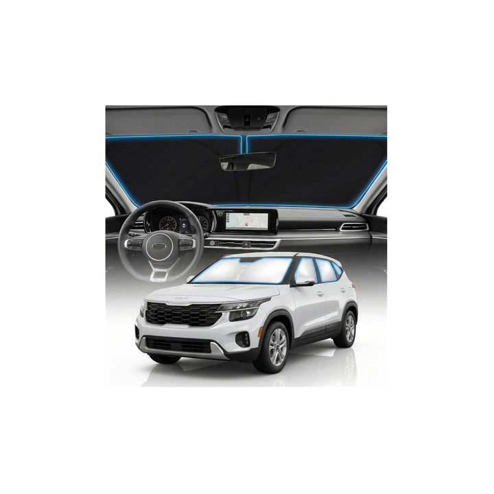 GLSBRCAO front view of custom-fit shade showing full windshield coverage and precision fit