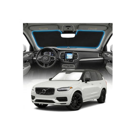 GLSBRCAO front view of XC90 sun shade showing full coverage and protection