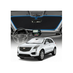 GLSBRCAO front view of XT5 sun shade showing perfect windshield fit and protection