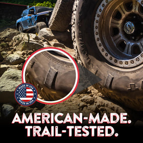 GlueTread repairing a tractor tire on a farm showing downtime reduction