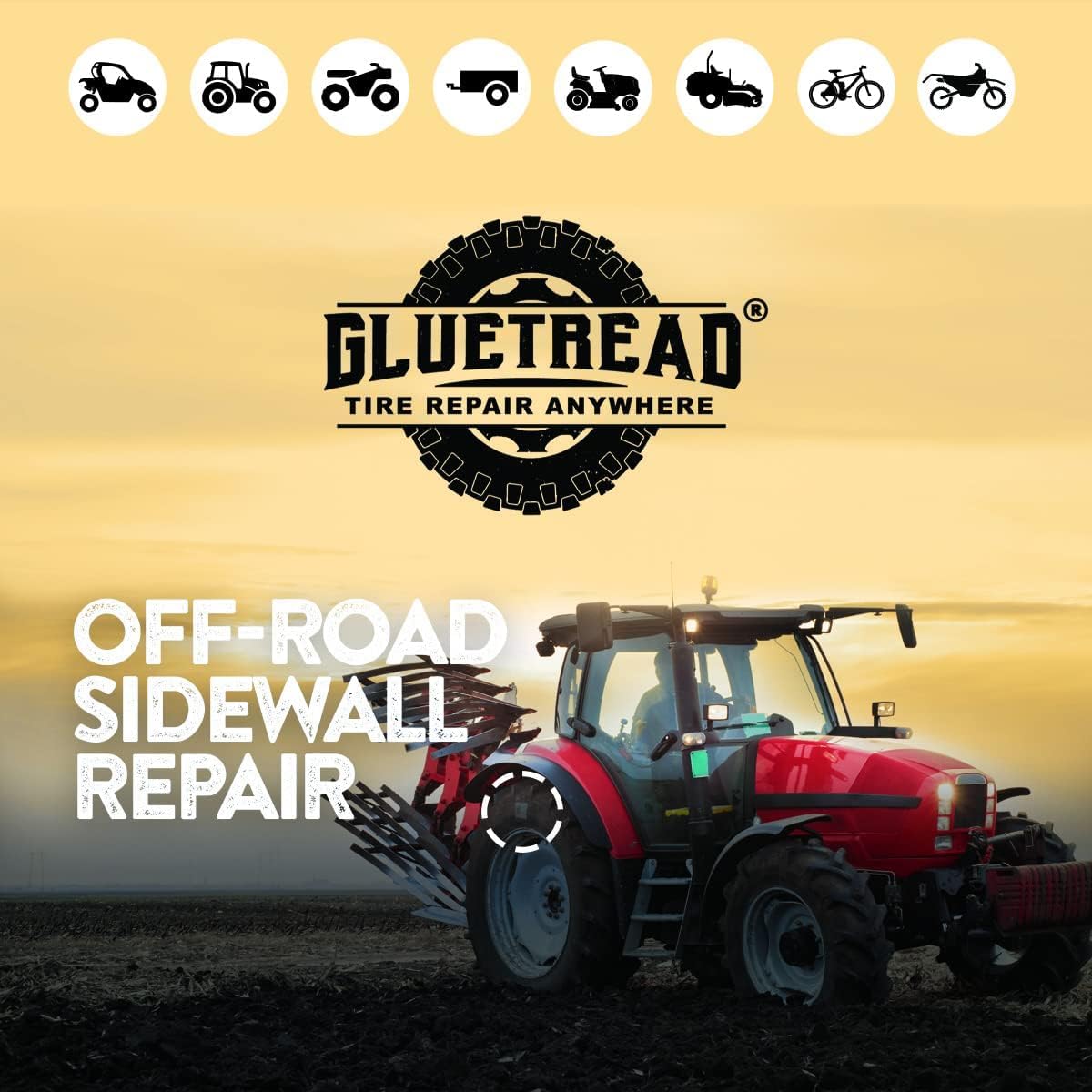 GlueTread used in field repair on a tractor illustrating reduced downtime