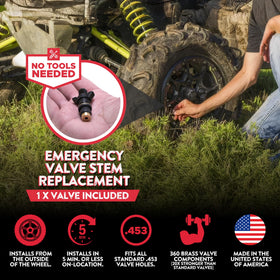 GlueTread kit being used on an ATV tire showing fast field repair benefit