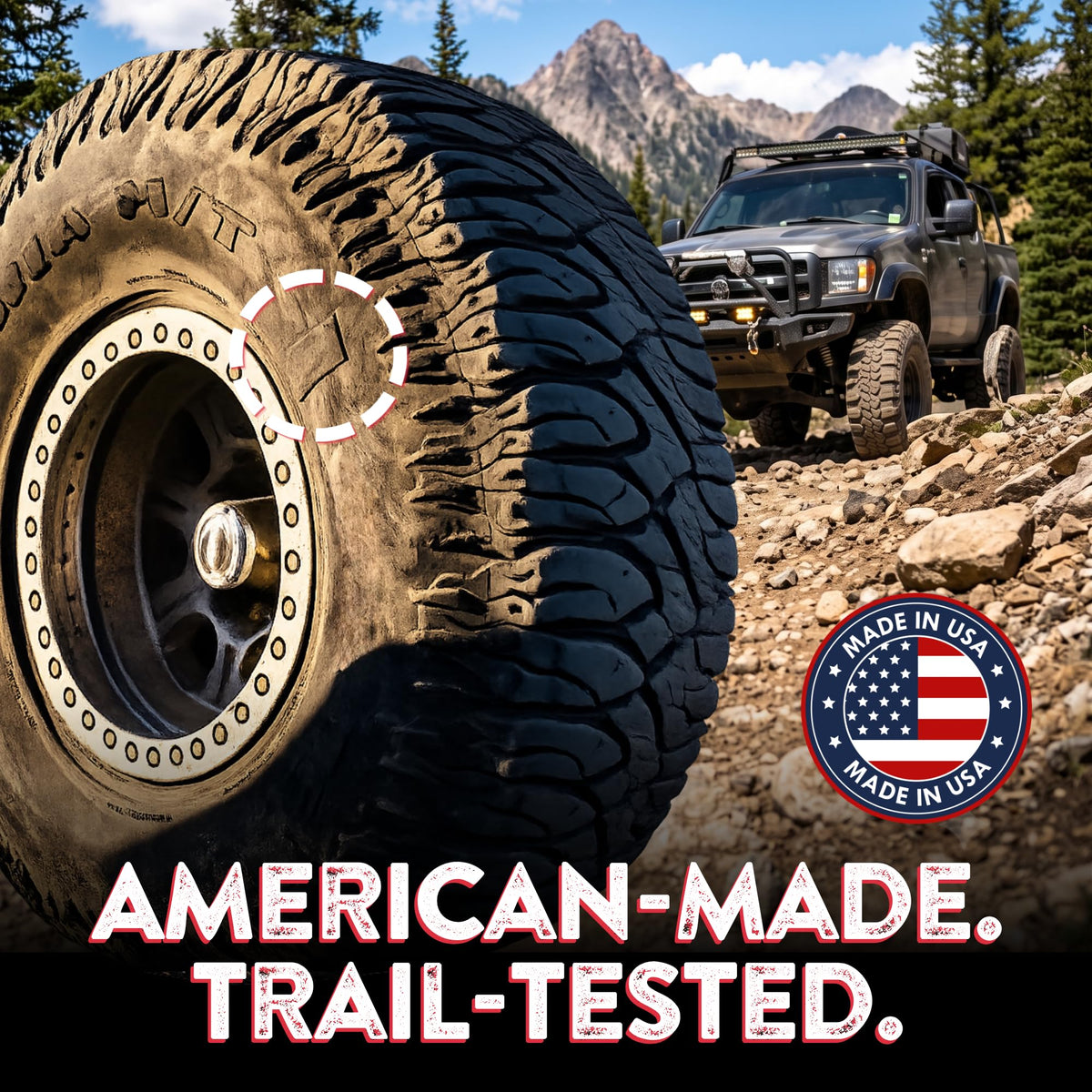 GlueTread used on 4x4 at trail demonstrating recovery-ready benefit