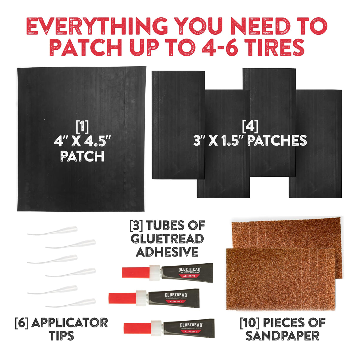 GlueTread cured patch close-up showing flexible durable bond benefit