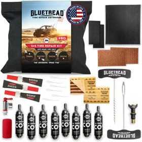 GLUETREAD front packaging showing full SxS Pro kit and contents for fast repairs