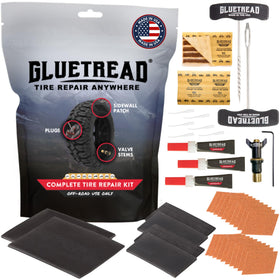 GlueTread kit overview showing tools and parts for fast repairs