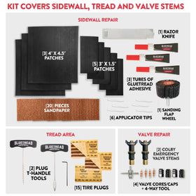 Gluetread detailed sidewall patch texture showing reinforced adhesion strength