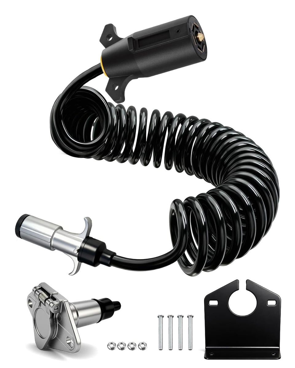GLUWPA adapter front view showing coiled cord and secure plug benefits