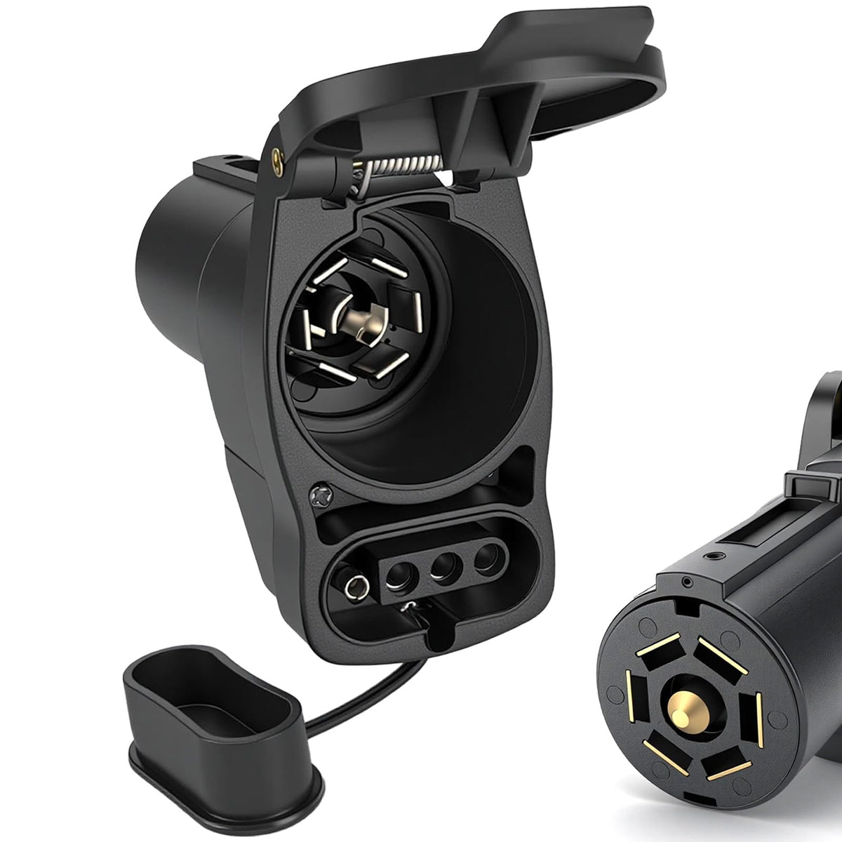 GLUWPA front view showing dual receptacles and easy plug-in benefit