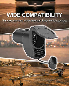 GLUWPA plugged into vehicle 7-way socket for instant compatibility