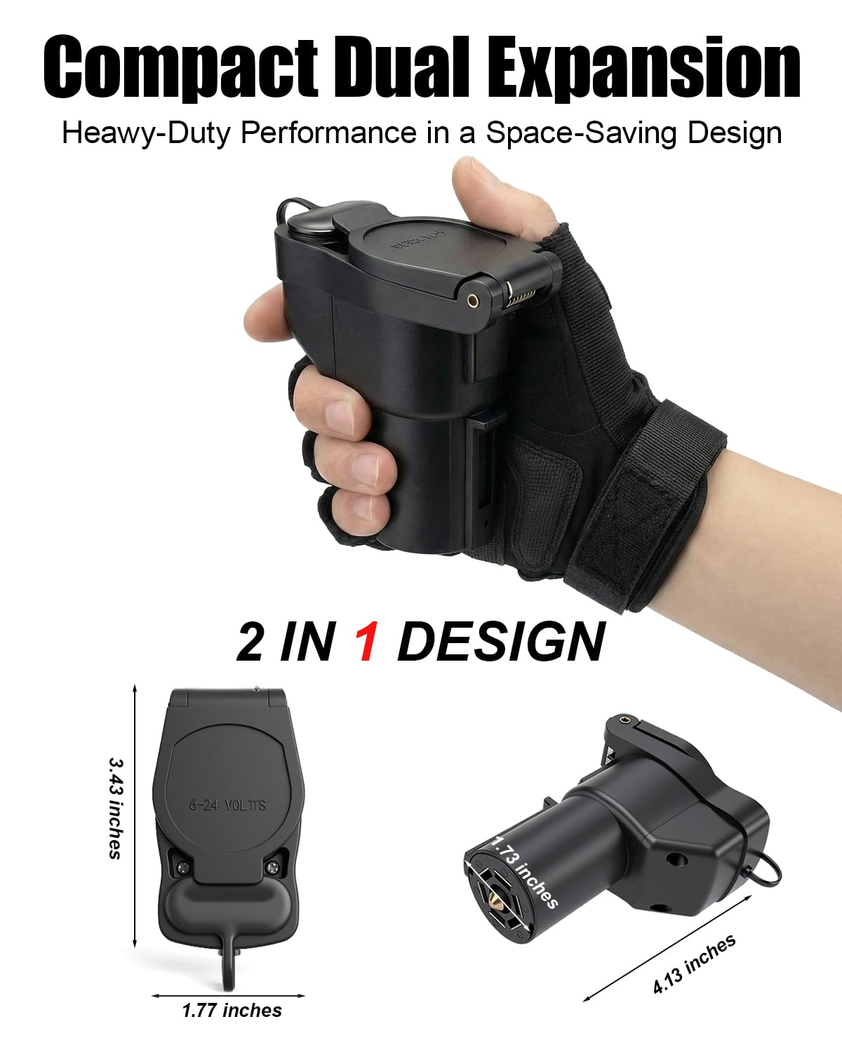 GLUWPA held in hand showing compact size for convenient storage