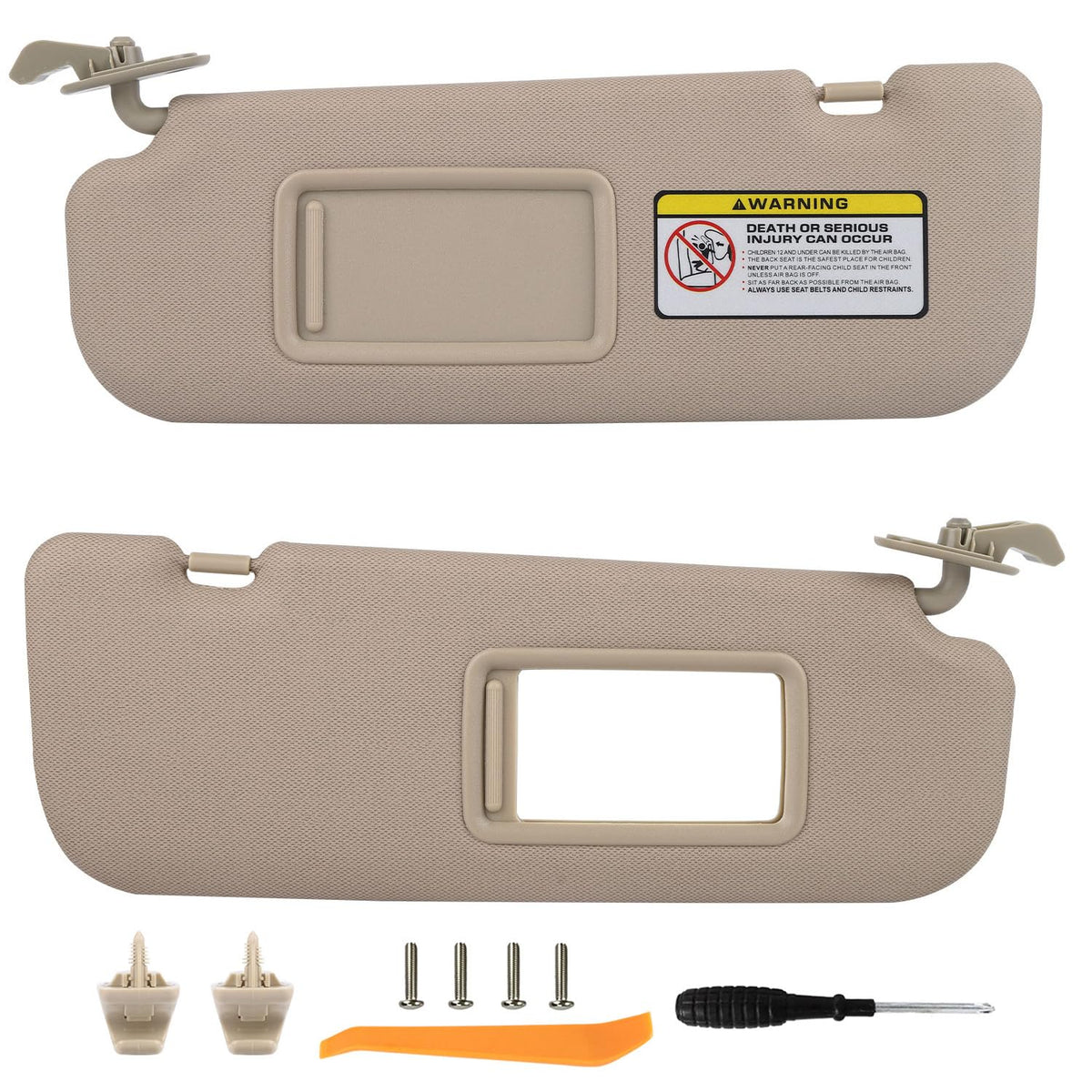 GlymXia front view of both beige visors showing fit and finish benefits