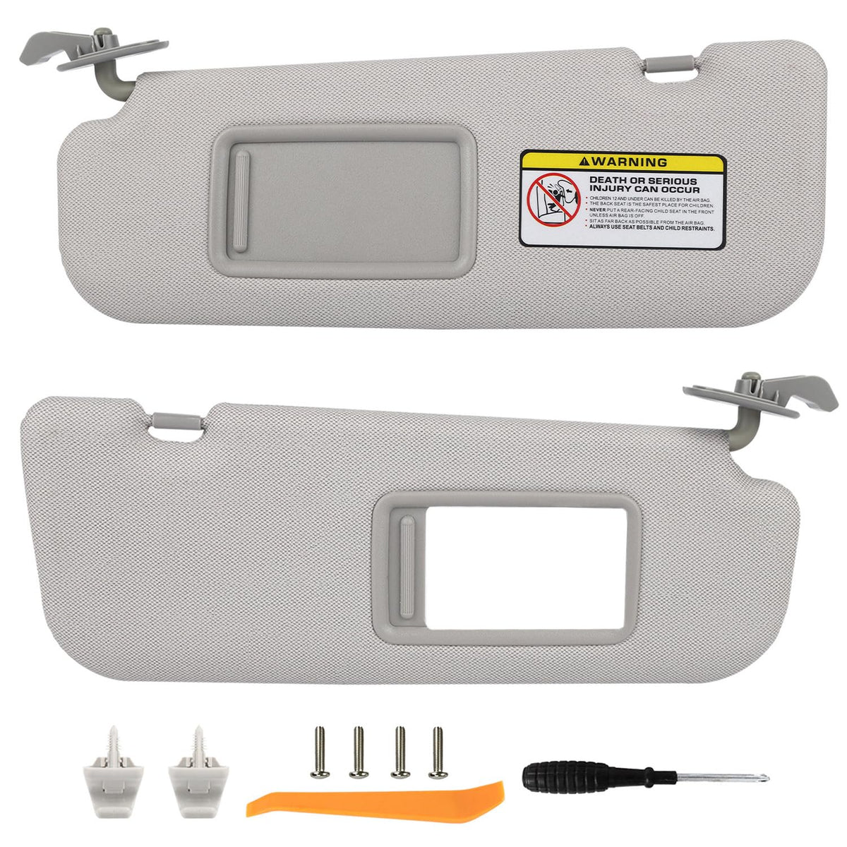 GlymXia front view pair in gray showing exact OEM fit and clean appearance