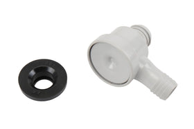 GM Genuine Parts 15823207 close-up of check valve installed on brake booster, highlights secure seal and durability